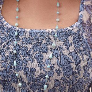 Petro Blue Faceted Bead Necklace